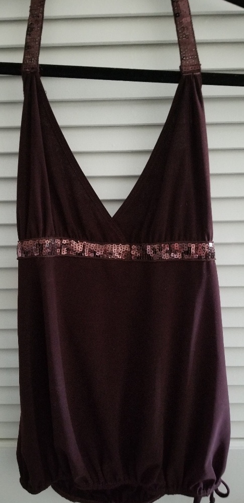 Prada brown top w/ brown sequin detail. Never worn
